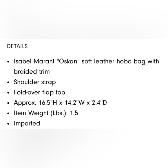 *NWT* Isabel Marant Oskan Soft Suede Hobo Bag - Picture 7 of 7